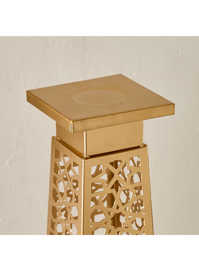 Home Box Gold Decorative Cutwork Pillar Candle Holder for Home - Image 3
